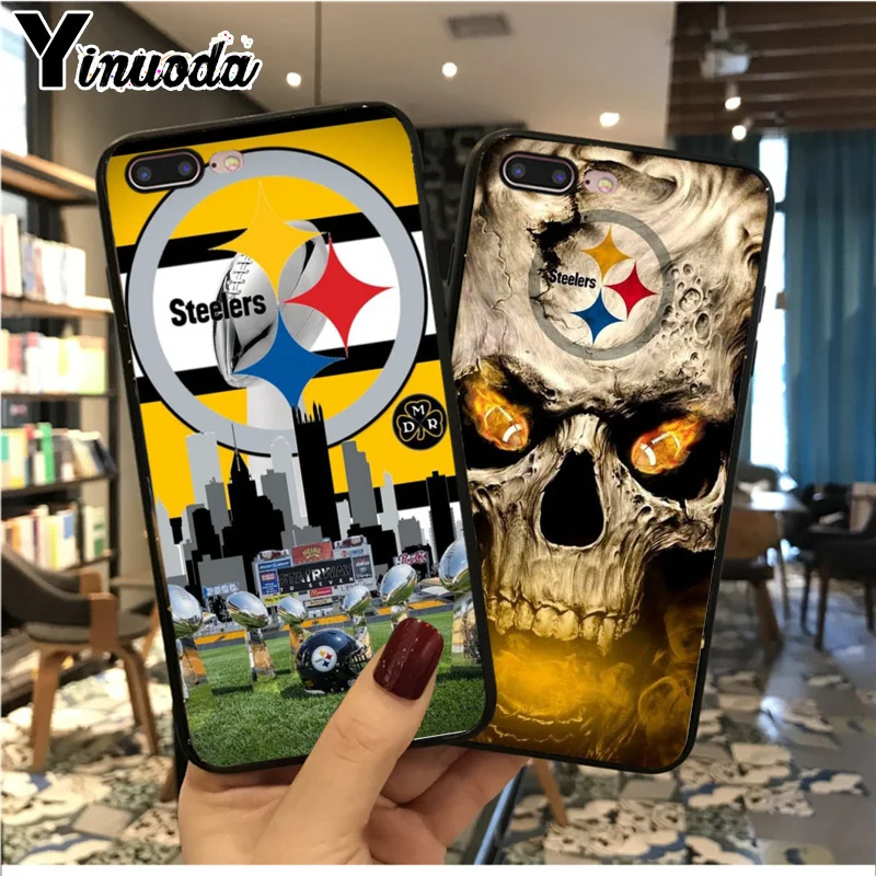 

Yinuoda Pittsburgh Steelers Ultra Thin Cartoon Pattern Phone Case for iPhone 8 7 6 6S Plus 5 5S SE XR X XS MAX Coque Shell