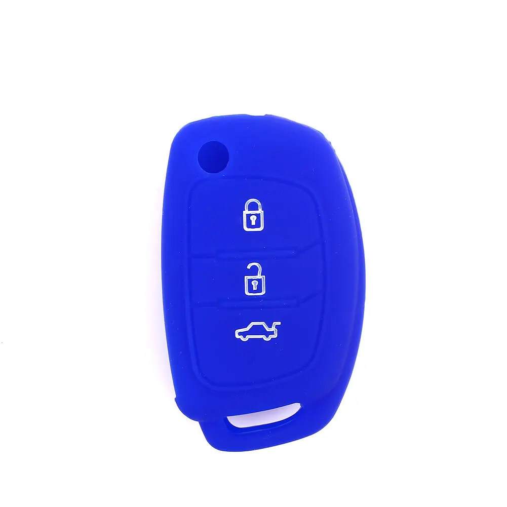 Remote Fob Cover Car Remote Control Case Soft Silicone Key Case Holder Automobile 3 Button Foldable Car Key Shell