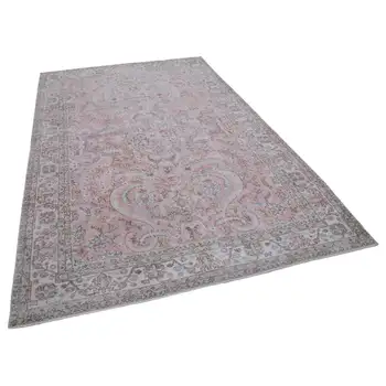 

202x317 Cm Beige Handmade English Vintage Area Rug-7x10 Ft