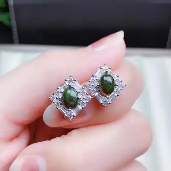 

100% NATURAL ETHIOPIAN WELO FIRE OPAL CABOCHON Earring 925 silver 5x7mm