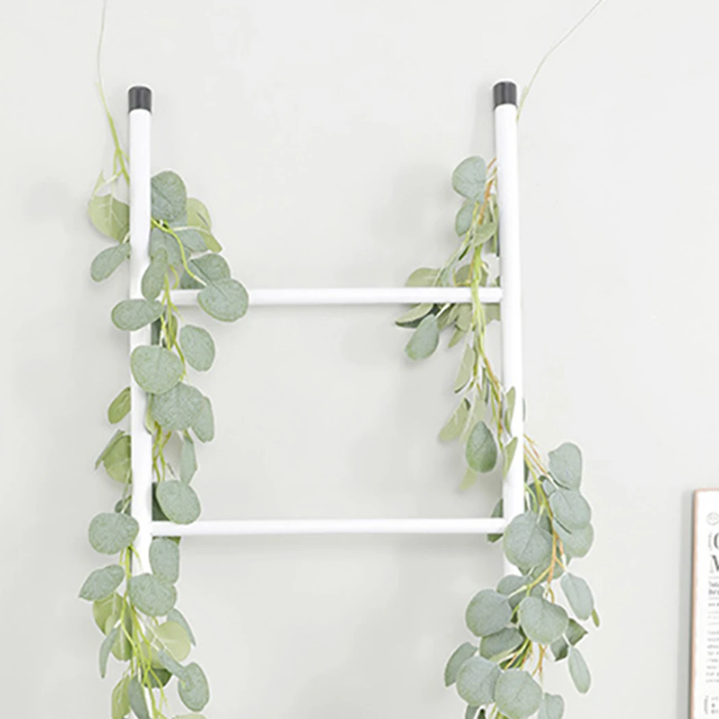 

Simulation Plants Artificial Eucalyptus Leaves Vine Fake Greenery Garland With 12 Palm Leaf Wedding Party Decoration For Home