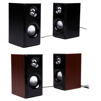 

Gosear 2PCS USB Wire Speaker Wooden Portable Mini Stereo Audio System for Smartphone Tablet Laptop PC MP3 Players caixa de som