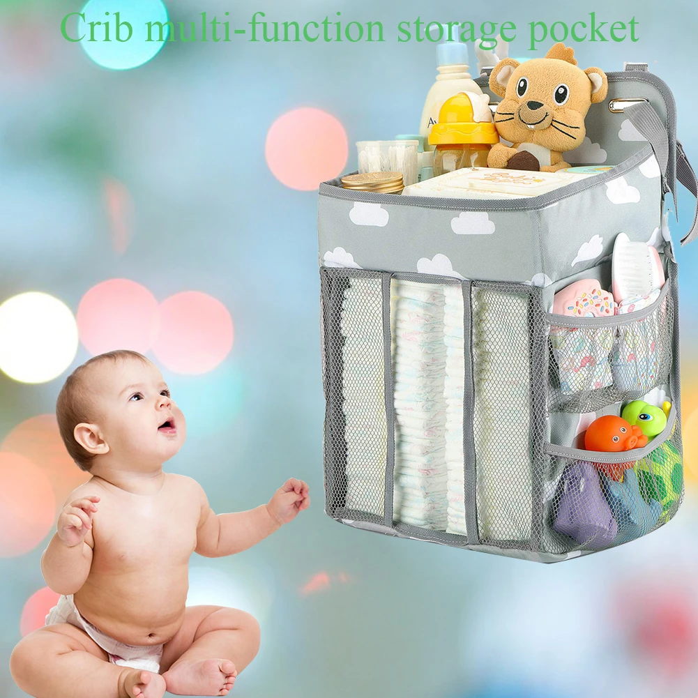 

Organizer Holder Home Hanging Diaper Stacker Multi Function Gift Baby Bed Dual Layer Portable Nursing Foldable Storage Bag