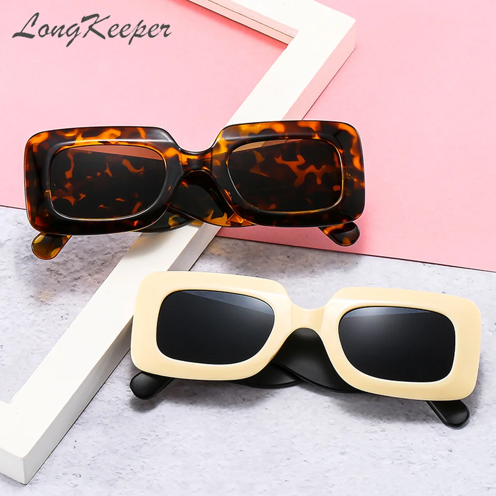 LongKeeper Leopard Beige Square occhiali da sole grandi donna Trend 2021  Vintage montatura spessa occhiali da sole retrò tonalità UV400 - AliExpress  Apparel Accessories