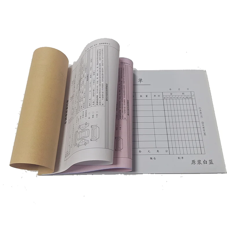 2 books A5/offset machine printing carbonless invoice book custom