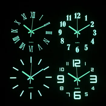 

Wall Clock Luminous Wooden Number Hanging Clocks Quiet Dark Glowing Wall Clocks Modern Watches Decoration For Living Room