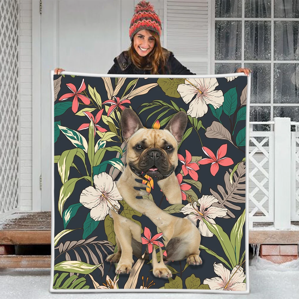 Dog Pet 3D Printing Soft Throw Plush Sherpa Fleece Blanket | Дом и сад
