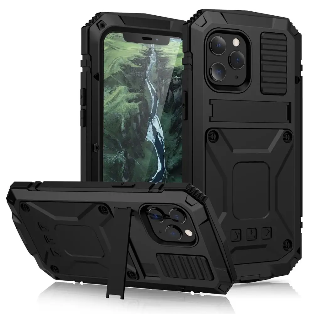 360 Full Protect Case For iPhone 12 Pro Max Case shockproof luxury Funda for iPhone 12 Mini Max phone Case Cover Metal Armor