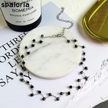 Spaloria готическое ожерелье с черными кристаллами, колье для женщин, индивидуальная цепочка на шею, модное ювелирное изделие