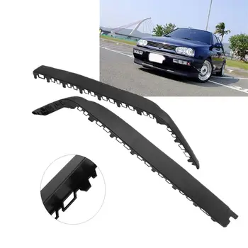 ペアカーボンファイバールック/黒ユニバーサル車のフロントバンパーバンパー偏向器スポイラーディフューザーcanardリップ保護