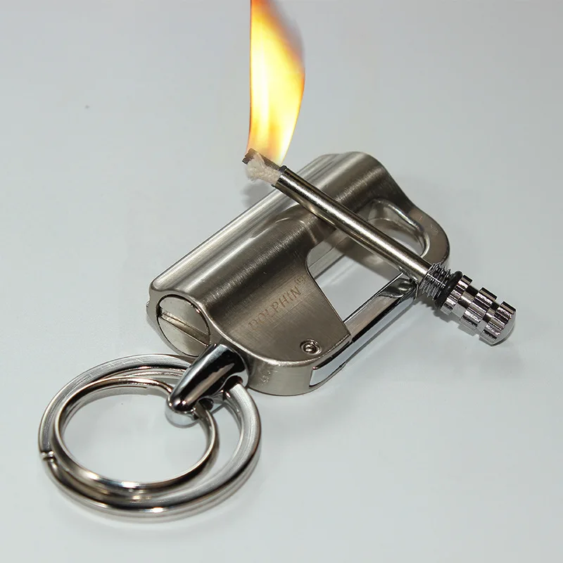 

Creative Million Times Matches Cool Windproof Metal Belt Keychain Portable Outdoor Advertisement Kerosene Lighter Wholesale