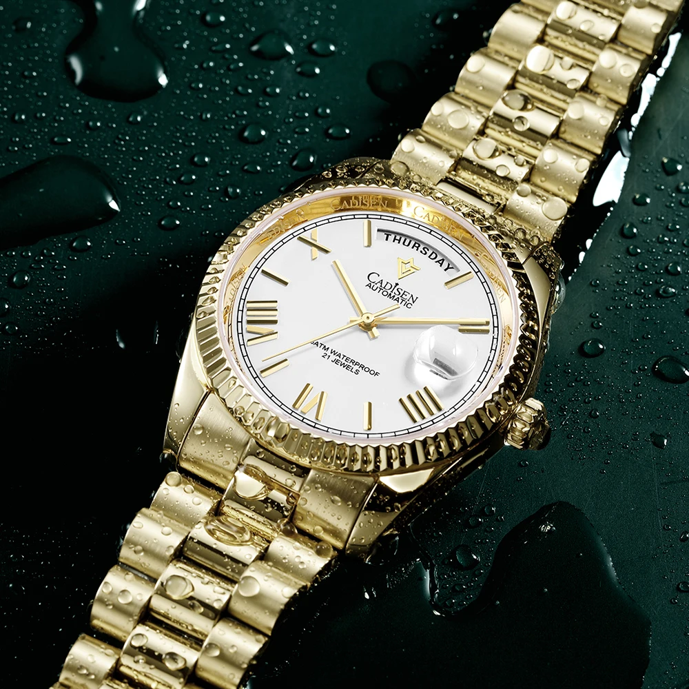 2021 Cadisen Automatic Watch Men Swimming 10Bar Waterproof Screw Crown Japan Miyota 8285 Movement Stainless Steel Case Watches