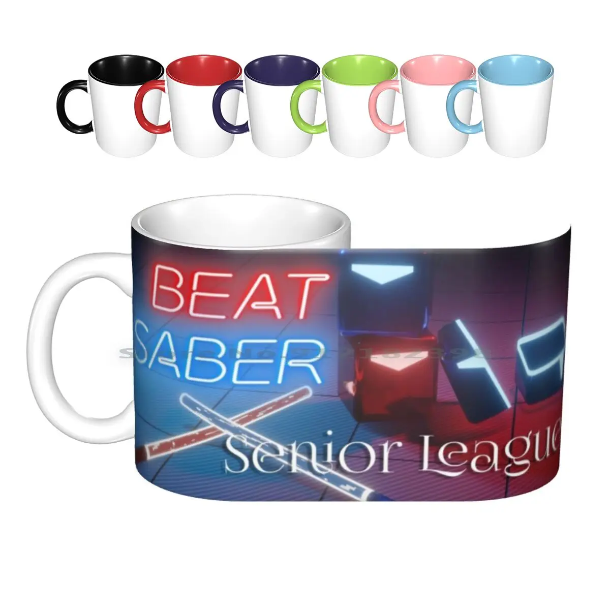 Beat Saber Senior League Mug Tazze In Ceramica Tazze Da Caffè Tazza Da Tè Al Latte Beat Saber Anziani Gaming Creative Trending Vintage Gift