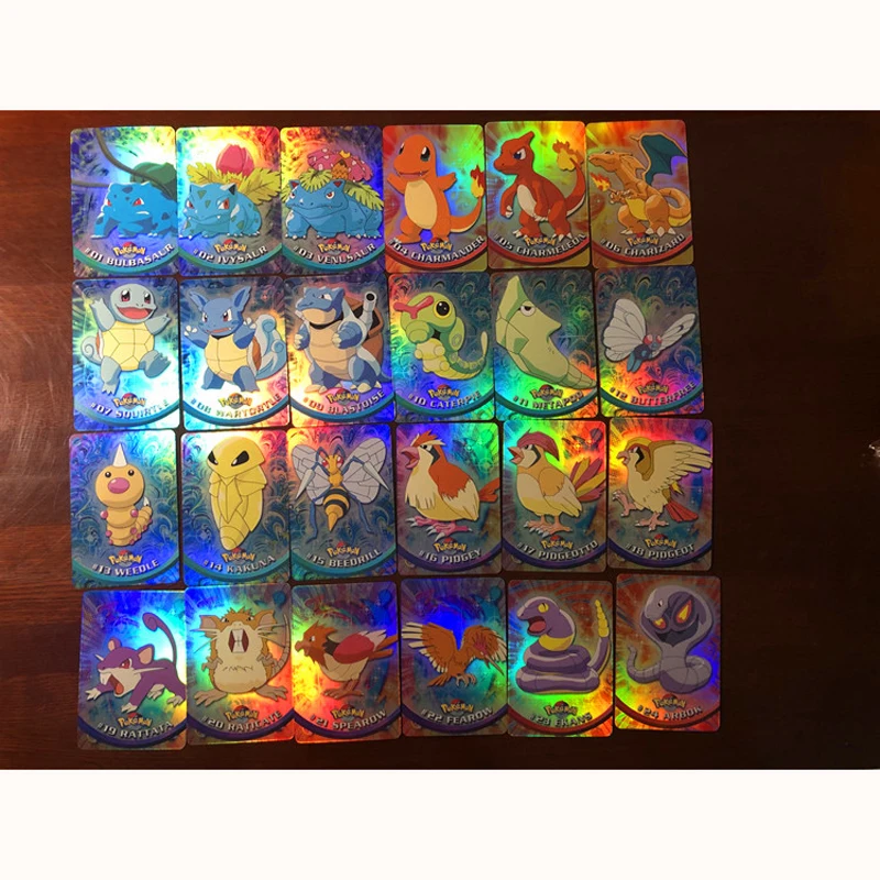 46 шт. Покемон карты Радуга фольга наборы Pokemon Topps серии флэш-карты игровая коллекция карт Рождественский подарок - Цвет: shabu