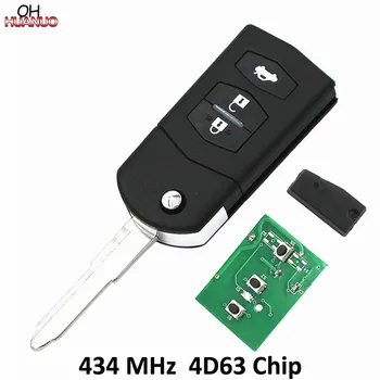 

3 Buttons 434MHZ Remote Control Key with 4D63 Chip Keyless Entry For Mazda Wings Rui M6