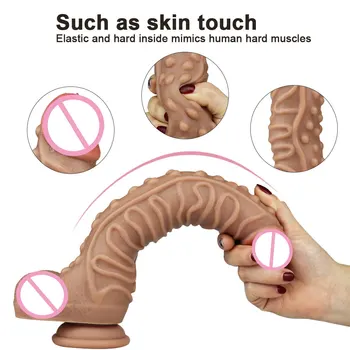 Big Dildo Strapon Dildos For Women Lesbian Soft Double Layer Silicone Sex Toys Adult Penis Realistic Dick Woman Erotic Sextoy 4