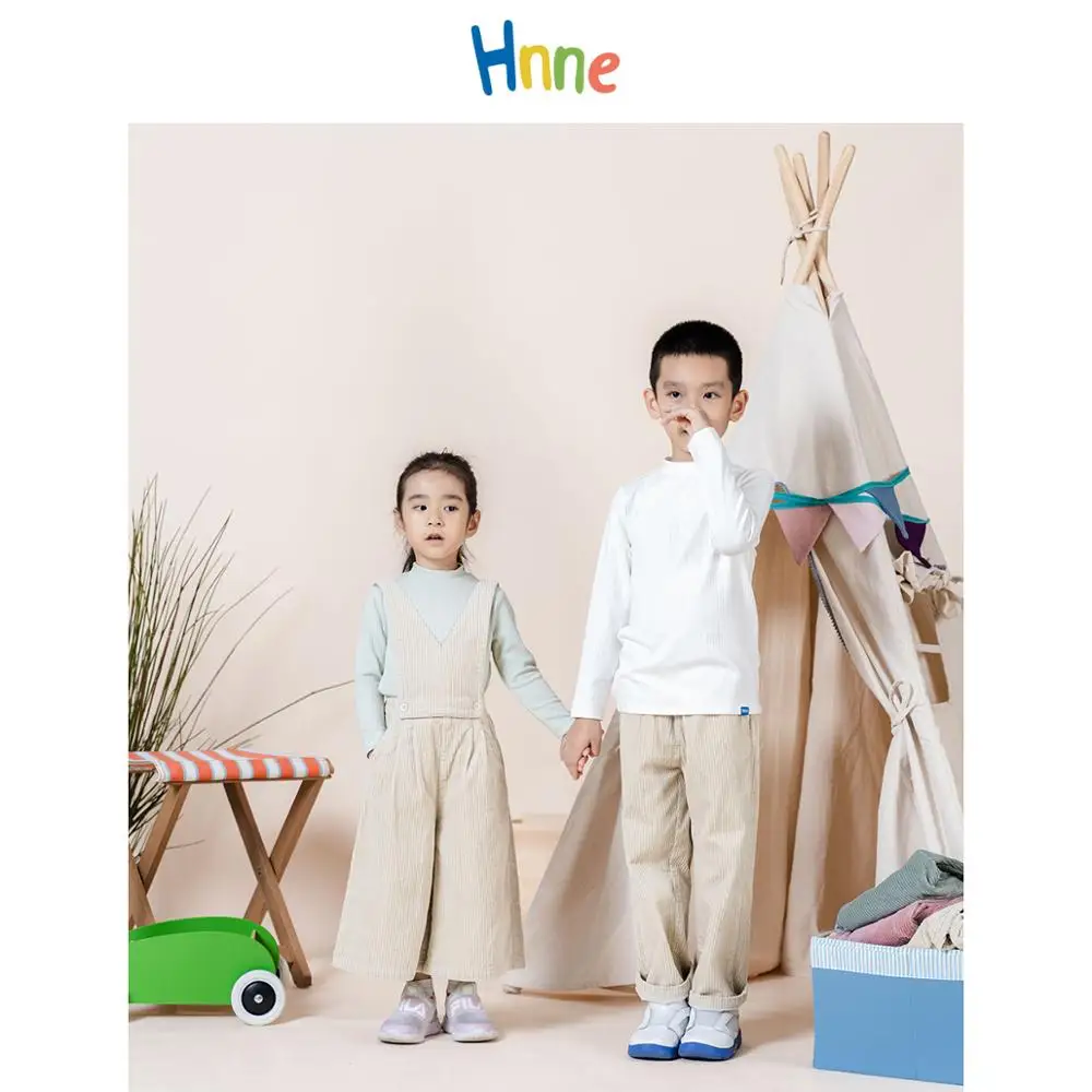 T-Shirt Kids Pullover Girls Hnne Spring Soft HJ151135 Tops Tees Mock-Neck Long-Sleeve