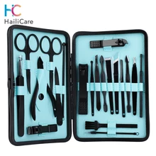 Черный набор для стрижки ногтей из нержавеющей стали, ножницы, пинцет для маникюра, кутикулы, инструменты для маникюра, педикюра, маникюрный набор