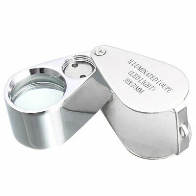 30X Metal Illuminated Jewelry Loop Magnifier Eye Loupe with LED Light -  AliExpress