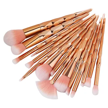 

Rose Gold Makeup Brush Set Powder Cream Repairing Eye Shadow Lip Multi-Function Combination Tool 15 Pcs makeup brush set