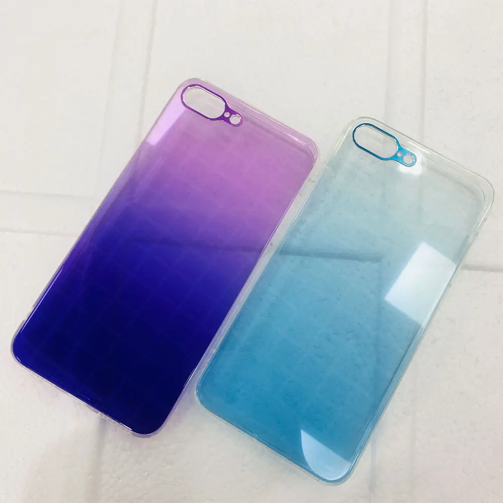 

KISSCASE Gradient Colorful Phone Case for iPhone 7 8 6 6S Plus X XR XS Max Metal Lens Protective Tempered Glass Back Cover Case