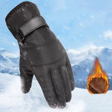 Мужские и женские утепленные Зимние перчатки для катания на лыжах и сноуборде, теплые водонепроницаемые перчатки с сенсорным экраном, зимние перчатки с подогревом для снегохода