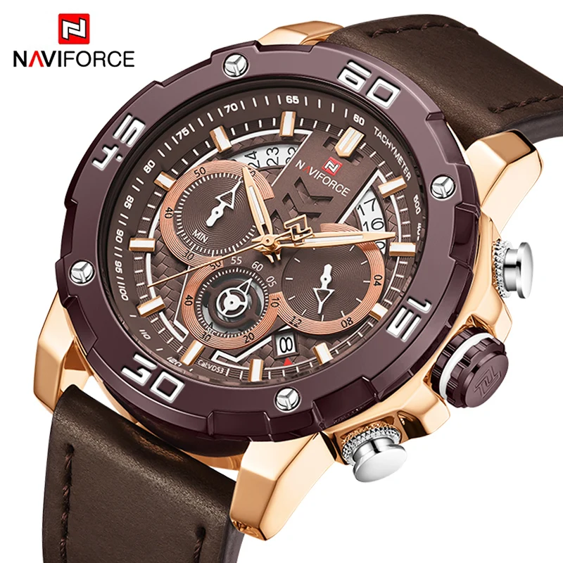 Топ люксовый бренд NAVIFORCE мужские часы Военные Спортивные кварцевые наручные часы мужские водонепроницаемые часы с хронографом мужские часы