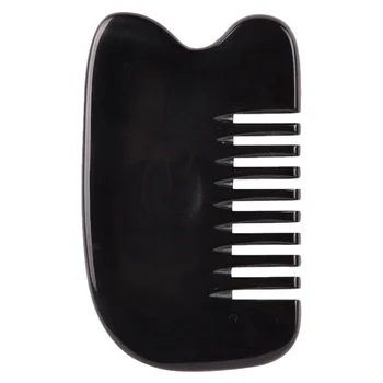 

1Pc Exquisite Natural Ox Horn Hair Comb Neck Scraping Scalp Head Meridian Combs for Hairdressing Black