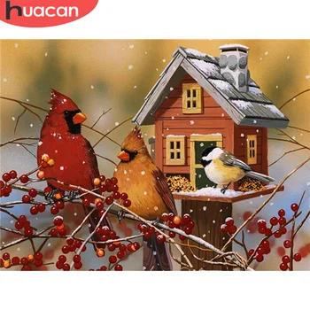 

HUACAN Diamond Embroidery Mosaic Bird Full Drill 5D DIY Diamond Painting Animal Snow Craft Kit Children's Room Decor