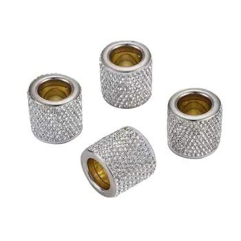 

4 X Silver Diamond Bling Crystal Car Headrest Collar Interior Cylindrical High Quality Artificial Crystal Car Headrest Rings