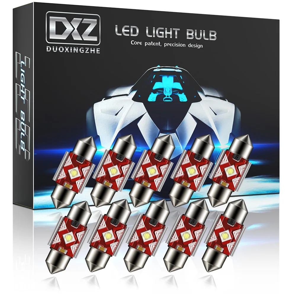 

DXZ 10Pcs C5W C10W LED Bulbs Canbus Festoon-31MM 3535 NO ERROR Car Interior Dome Map Light Reading Lights 12V 3W Universal