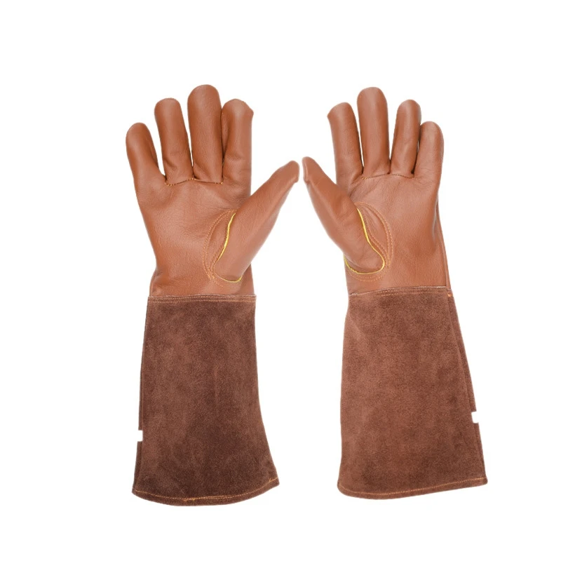 

Rose Pruning Gloves for Men and Women Extra Long Breathable Goatskin Leather Thorn Proof Gardening Gauntlet Gloves