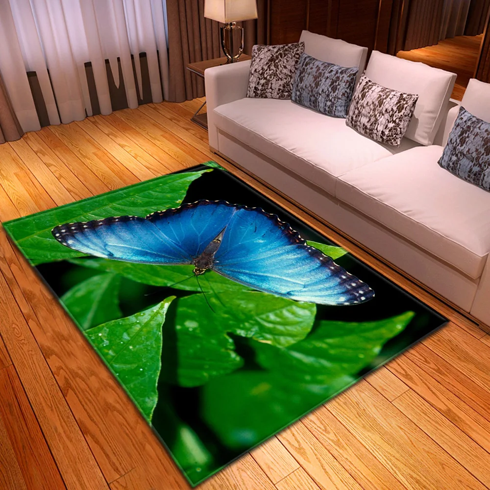 3D ковры с принтом бабочки для гостиной, спальни, коврик для прихожей, коврик для ванной, кухни, впитывающий воду, Противоскользящий коврик для двери - Цвет: 2