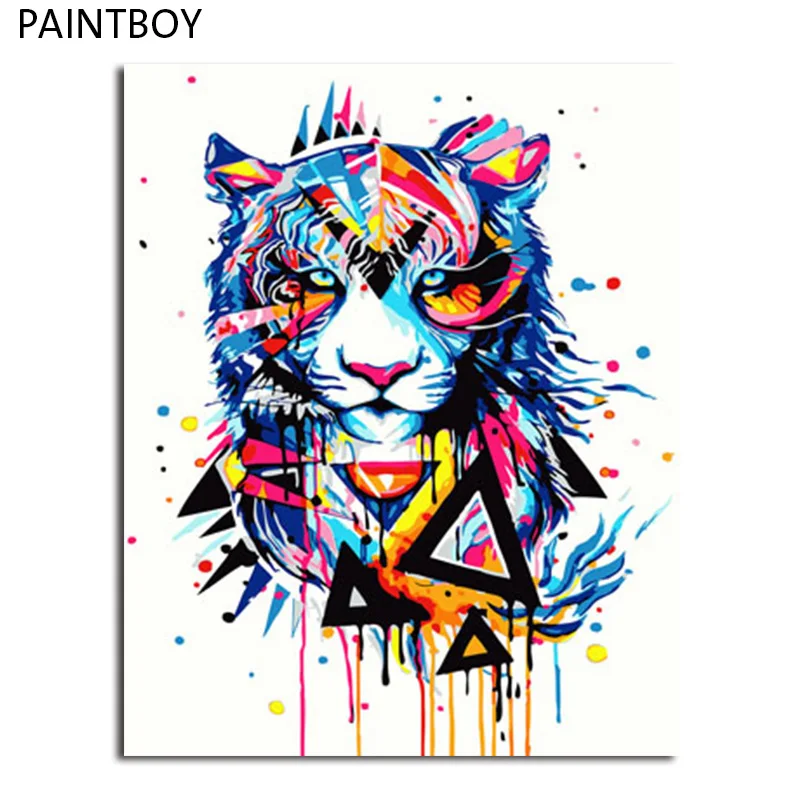 PAINTBOY Picture Modern Framed Pictures Painting By Numbers DIY Oil On Canvas Home Decor Of Animal | Дом и сад