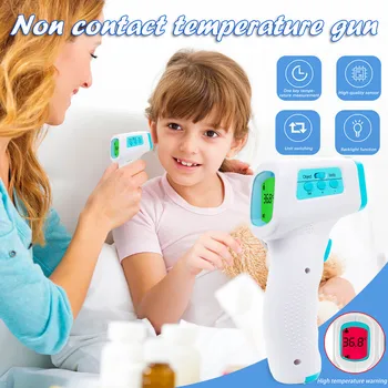 

Digital Non-contact IR Infrared Thermometer Forehead Body Temperature Measurement Tool Large LCD Screen With Backlit Function
