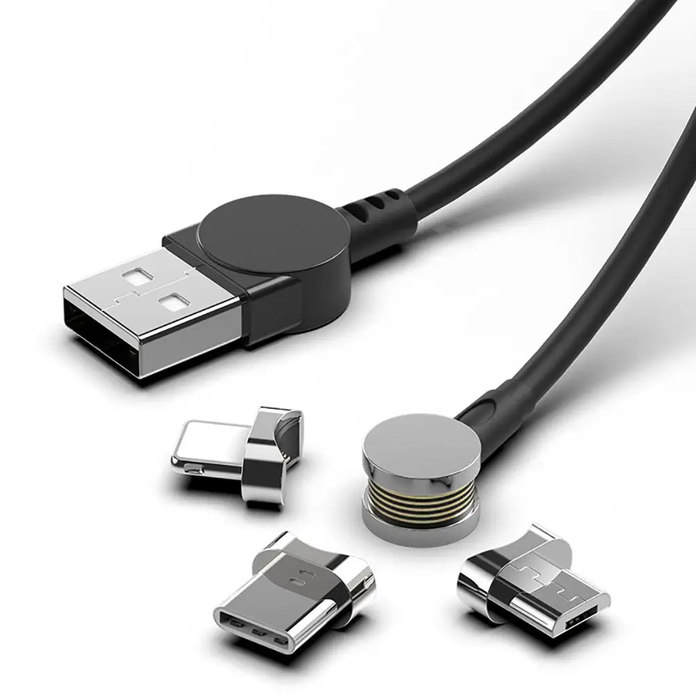 3 в 1 быстрая зарядка Магнитный зарядный кабель Micro USB/type C/IOS универсальное вращающееся зарядное устройство для телефона 180 градусов кабель для передачи данных