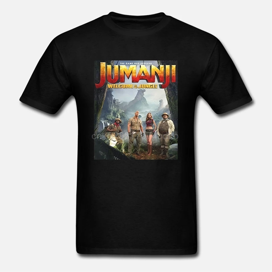 Men T shirt New Jumanji Movie Poster Custom funny t-shirt novelty tshirt women | Мужская одежда