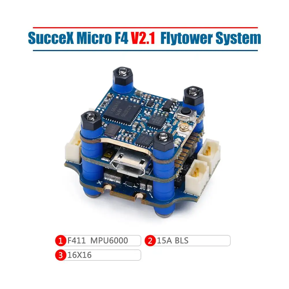 IFlight SucceX микро F4 V2.1 15A 2-4S FPV FlyTower(MPU6000) ж/Micro F4 V2.1 FC/микро 15A 4-в-1 ESC(W/разъем) /5,8G 200mW Micro VTX