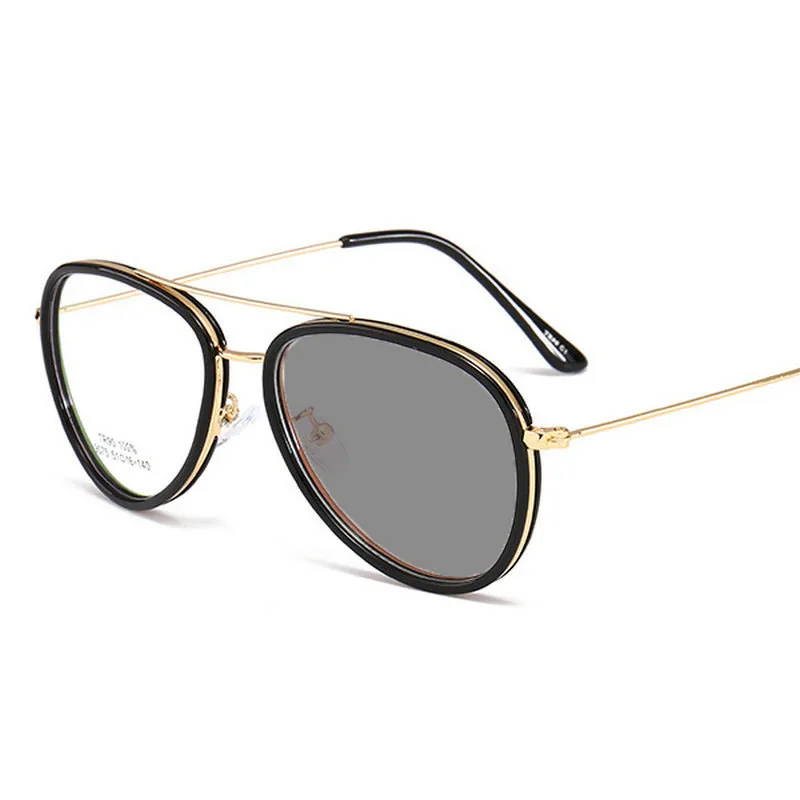 Фотохромные прогрессивные многофокусные очки для чтения с мультифокусом солнцезащитные очки-хамелеоны мужские очки дальнозоркость Пресбиопия NX - Цвет оправы: gold  black