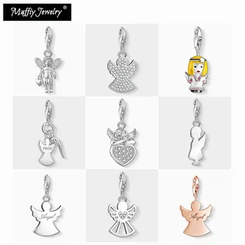 

Angel in Heart Charm, 2020 New Good Lucky Jewelry For Women Girls,Trendy Religious Gift In 925 Sterling Silver Fit Bag Bracelet