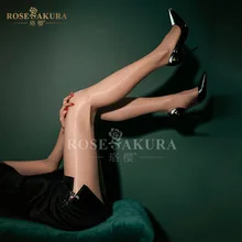  Aurora Series Glossy Rosesakura T-band Closed Crotch Ultra-thin Shining Pantyhose Sexy Spandex Solid Fit 155-175cm Multi Color 