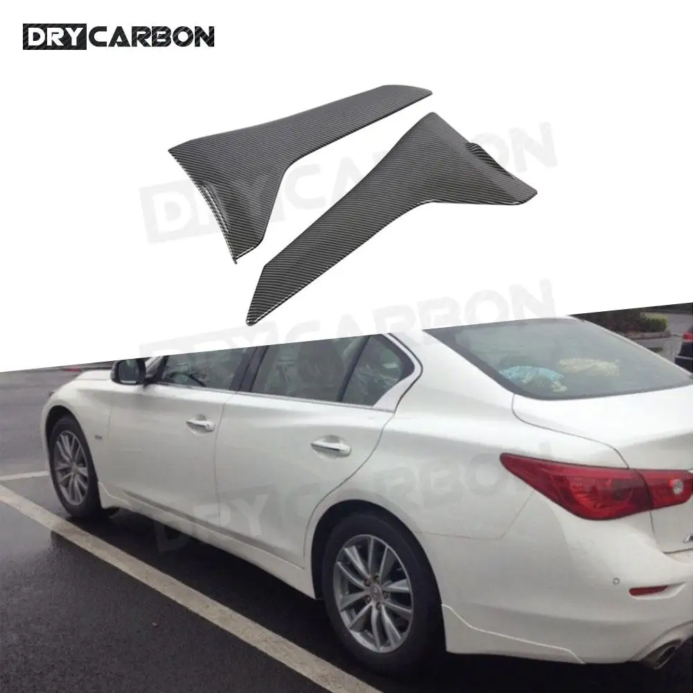 

Carbon Fiber Front Bumper Splitter Lips Rear Bumper Splitters Mudguard Trims for Infiniti Q50 Base Sport 2018-2021 ABS Black