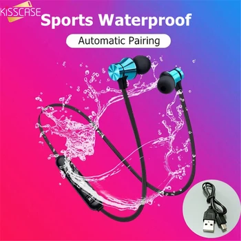 

Magnetic 4.2 Bluetooth Earphone wireless headphones Stereo Sport Music Waterproof Earbud Neckband headset Mic For IPhone Xiaomi