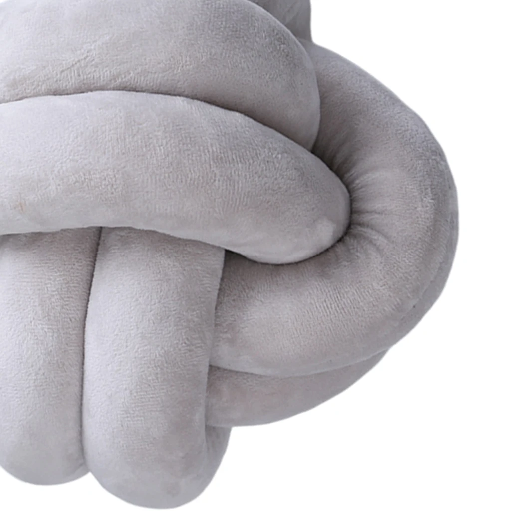 Soft Plush Knot Cushion Sofa Throw Pillow  for Living Room Green