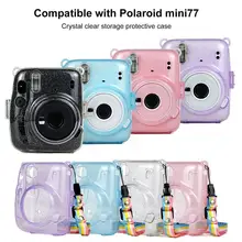 Protective Shell Anti-scratch Easy Installation PVC Shiny Camera Protective Cover with Shoulder Strap for Instax Mini 11