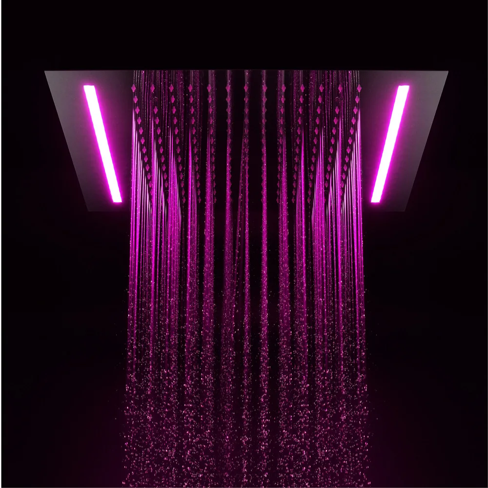

Embedded Shower Faucet Top Spray 500x360 Single-Function LED Concealed da ding pen 64 Color Temperature-Transform