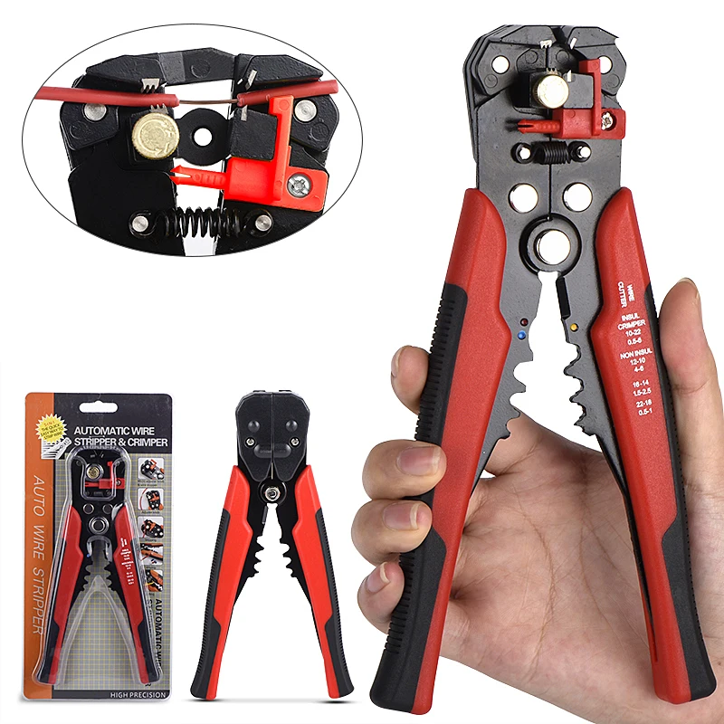 

QHTITEC protable wire cutter Automatic Stripper Tools Crimping Pliers Cable alicates Terminal 0.2-6.0mm2 hand tool