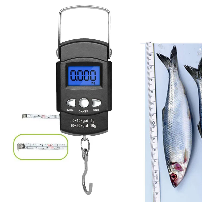 Stainless Steel Portable Fishing Scale 110lb/50kg Electronic Balance ...