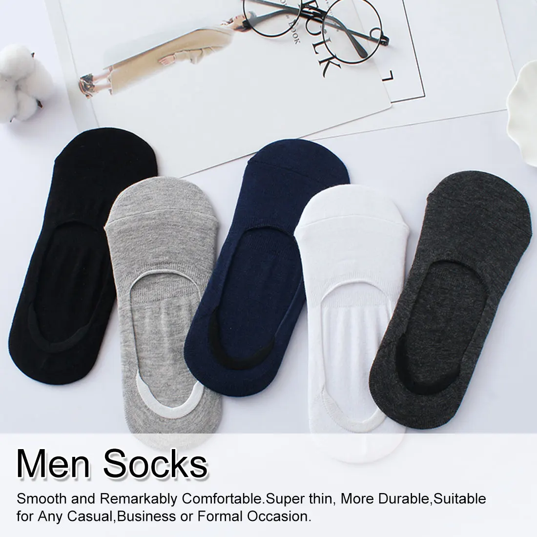

1Pairs Fashion Solid Cotton Sock Slippers Summer Autumn 5 Colors Quality Fitted Design Invisible Boat Socks For Women Man