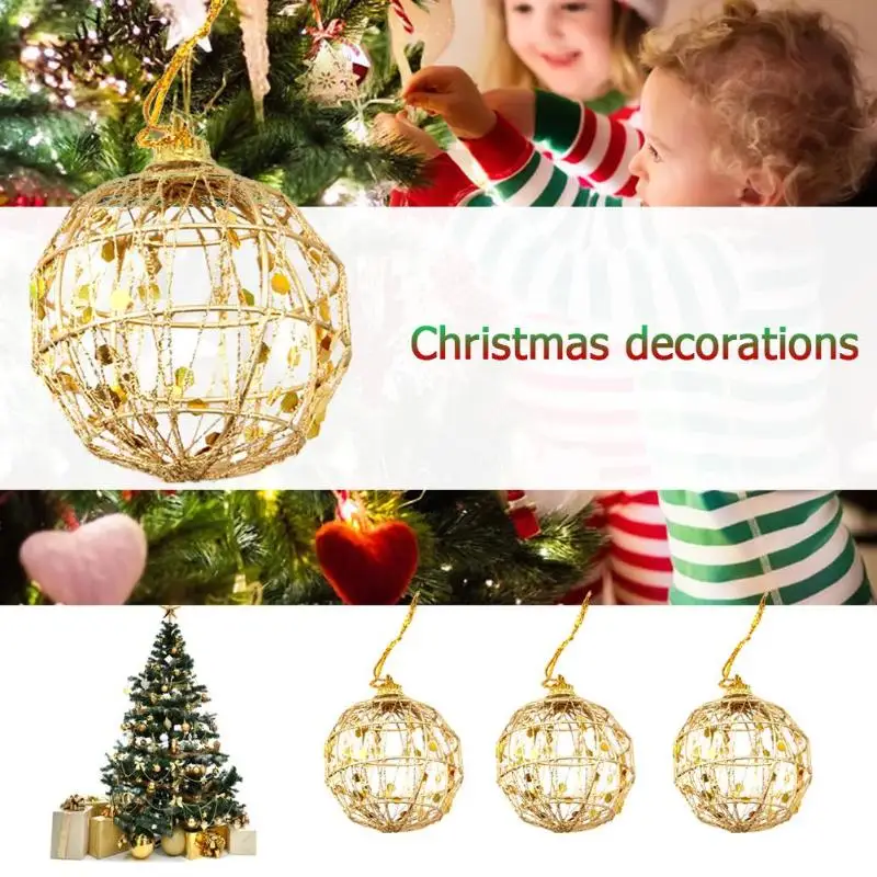 6Pcs/lot Xmas Tree Gold Scales Ball Baubles Hanging Party Ornament Pendant Christmas Decoration for home Navidad